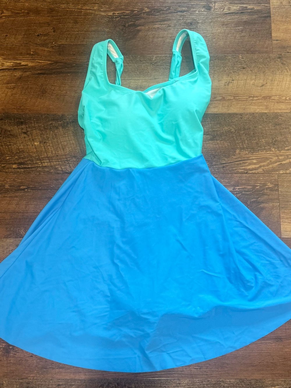 Aqua & Blue Fit-and-Flare Swimdress